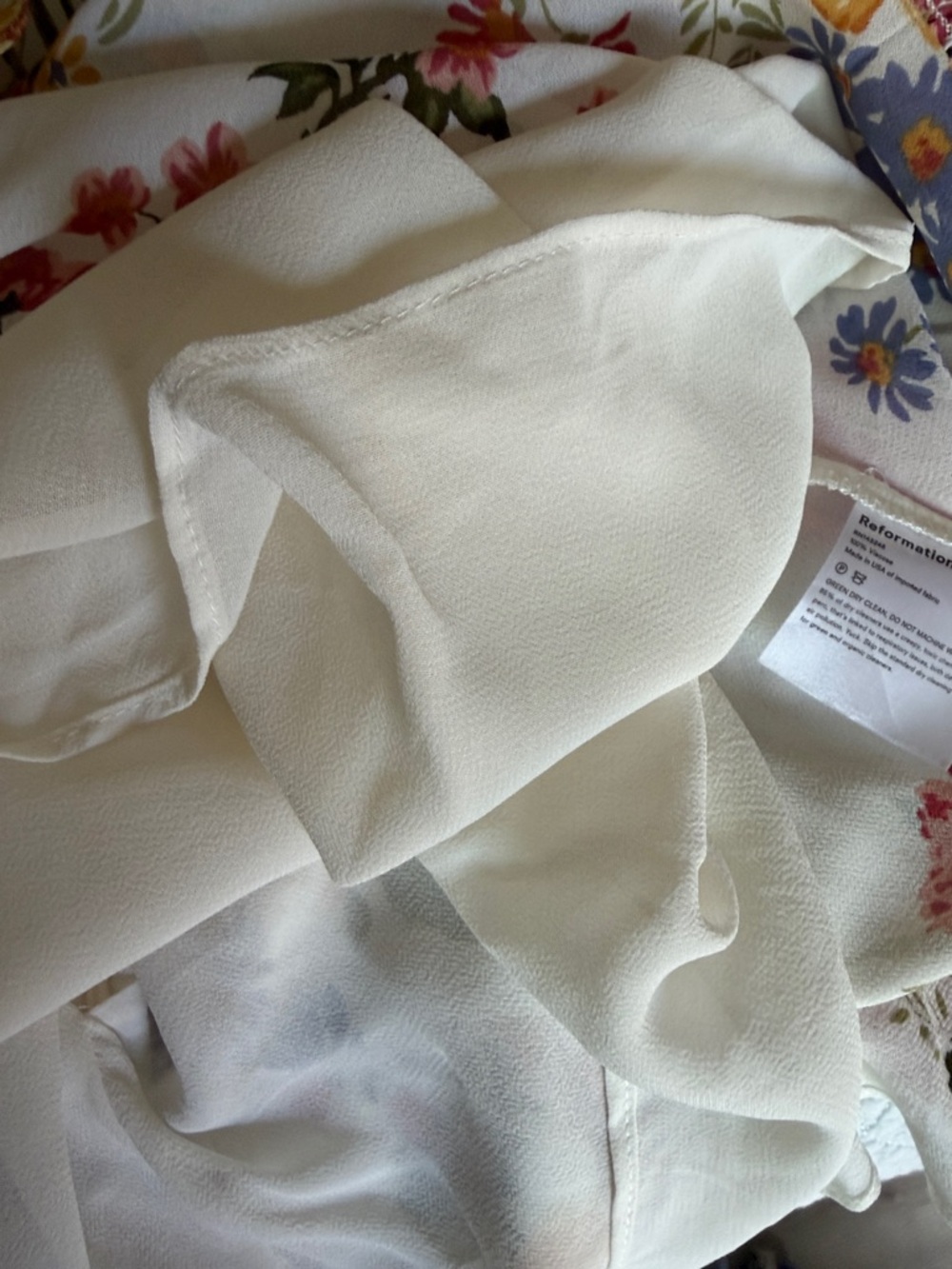 Reformation White Sundress Floral Tie-Shoulder Mini Dress - Picture 8 of 9